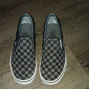 Vans Black and Gray Checkered Sneakers
